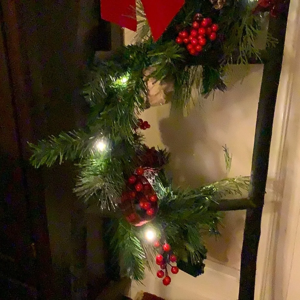 Premium Christmas Garland Features Birch Balls & Plaid by Ridgefield Home